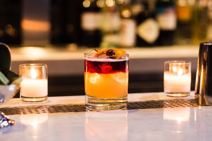 Cocktail by candlelight