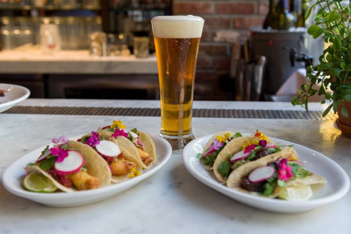 Fish tacos and beer