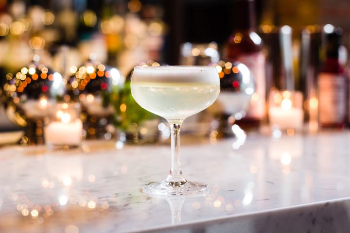 Martini on marble bar