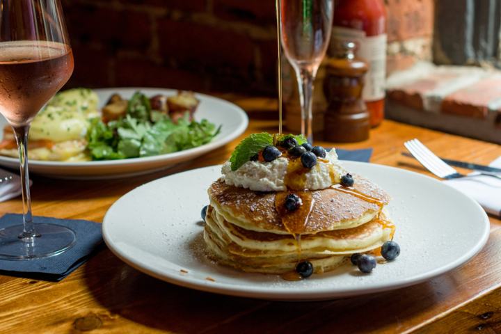 Pancakes brunch table
