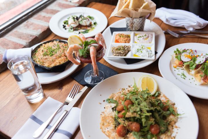 Shared plates table spread